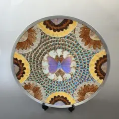 モルフォ蝶 飾り皿 羽細工 標本 羽細工 壁掛け アート作品 - メルカリ