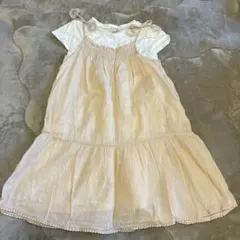 petit main 半袖ワンピース 120 ピンク