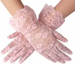 【新品未開封】 UVカット手袋 レース ショート ピンク