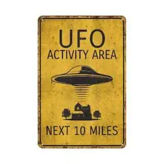 新品 UFO 注意看板 ブリキ看板 ヴィンテージ レトロ サイン インテリア