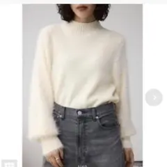AZULbyMOUSSY シャギースリーブニットトップス ホワイト