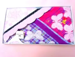 HANAE MORI タオルハンカチ 蝶々柄３枚セット