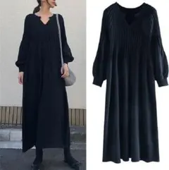 ニットワンピース リブニットワンピース ニット ワンピース