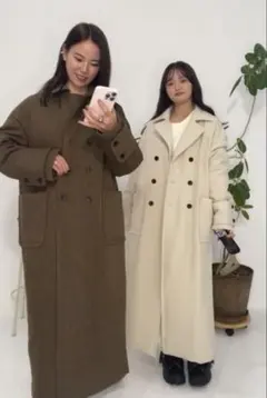 新品タグ付き PINUE ロングパフコート アイボリー Sサイズ - メルカリ
