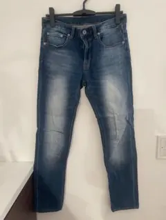 GU ダークブルー スリムフィットデニム