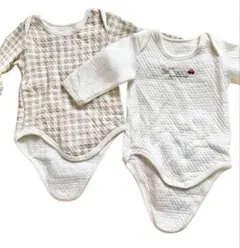 厚手　長袖ボディスーツ2点セット　70cm