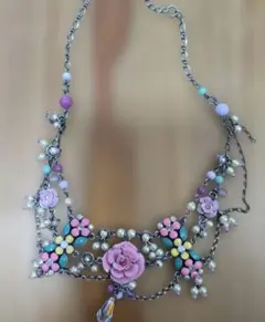 アナスイ　カラフルフラワーネックレス