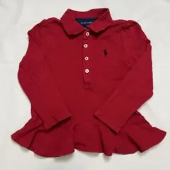 Ralph Lauren ラルフローレン赤い長袖ポロシャツ90-100センチ4T
