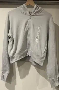 GU UVカット フルジップパーカー M ライトグレー