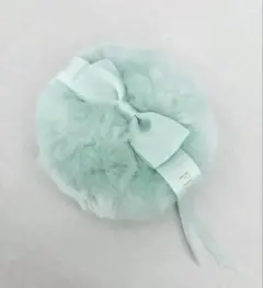Maison de FLEUR ミントグリーン ファー リボン付きポーチ