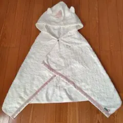 フード付きベビーバスローブ 白色