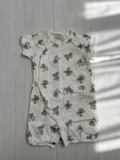 petit main クマ柄 ツーウェイ・ドレスオール