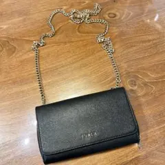 FURLA ショルダーウォレット　チェーンショルダー　レザー