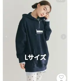 8LOOM ロゴ裏毛ビックパーカー ネイビーLサイズ