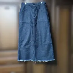 Somethingデニム ロングスカート カットオフ ベイカーポケットのサムネイル