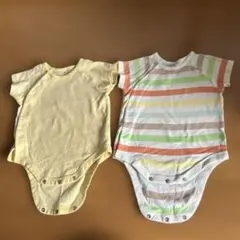 半袖ボディスーツ2点セット（イエロー・ストライプ）babyGap