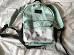 ミントグリーン リュック 透明ポケット付き