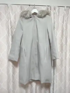 【即購入OK】【Lサイズ】ファーコート フード付コート ロングコート オシャレ