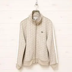 未使用品　LACOSTEトラックジャケット　ベージュ　総柄　完売カラーのサムネイル