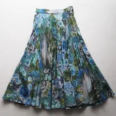 KENZO ケンゾー ヴィンテージ レトロ 花柄 プリーツ フレアスカート Mのサムネイル