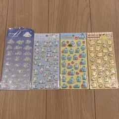 ダイソー　サンリオ　ぷくっとシール　4点セットポムポムプリント、ポチャッコ等
