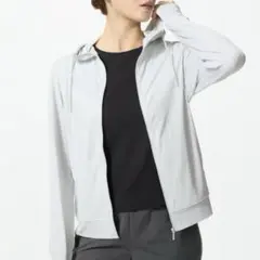 UNIQLO ユニクロ　エアリズムUVカットメッシュフルジップパーカ　グレー　M