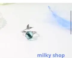 希少　マーメイドリング❤️マリンブルー❤️ハワイアンジュエリー　人魚　セイレーン