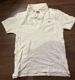 Lacoste ラコステ 銀ワニ　 ボタンダウン ホワイト ポロシャツ　サイズM