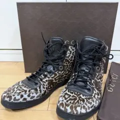GUCCI スニーカーブーツ　レオパード　ハラコ　9 1/2 27.5cm