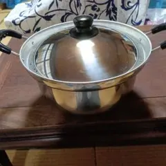 NO,345 ステンレス製 両手鍋 蓋付き 調理器具のサムネイル