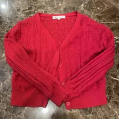 赤 カーディガン トップス