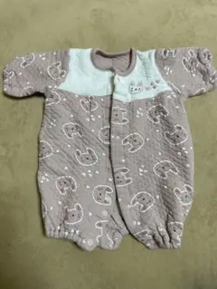 クマ柄ロンパース 50-60cm ピンク