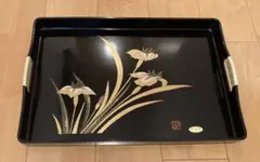 『超美品』漆器 蒔絵のお盆 黒塗 四角盆 飾り盆 伝統工芸品 50cm ３枚 超美品』漆器 蒔絵のお盆 黒塗 四角盆 飾り盆 伝統工芸品 50cm 3枚