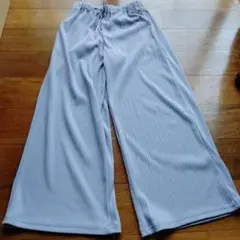 GU リブパンツ　140　パープル　紫　ジーユー
