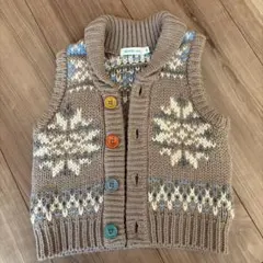 BEAMS mini ノルディック柄ベスト 90