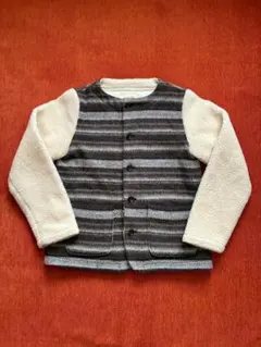 ビームスボーイ ボア ノーカラージャケット ミックス柄 個性的 ビームス