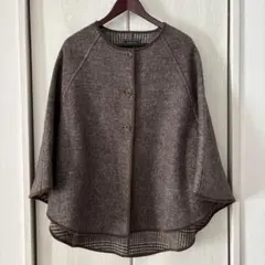 natalia ナターリア ダブルフェイスメルトンポンチョコート　19