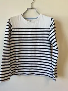 UNIQLO キッズ　ボーダー　ロンT 150 子供　男の子　女の子　シンプル