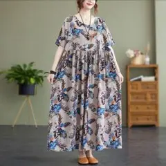 大きいサイズ レディース 春 夏 ロング　ワンピース　新品 半袖　シャツ