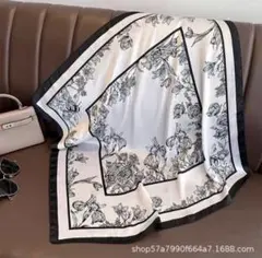 スカーフ 大判 花柄 ボタニカル 上品 高見え バッグスカーフ 首巻き
