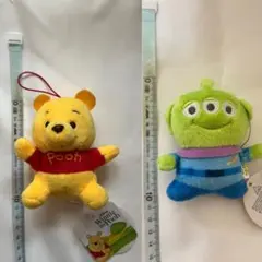 ぬいぐるみストラップ　エイリアン　くまのプーさん　2体セット　ディズニー