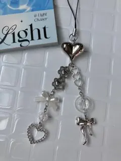 【Ｎｏ．1】ビーズストラップ シルバー