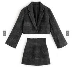 ふ1：GRL ツイードショート丈×ミニスカ セットアップ