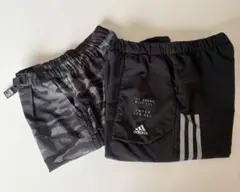 adidasと迷彩柄2枚セット　ハーフパンツ　140