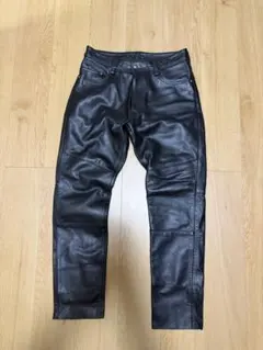 美品】666 LEATHER WEAR 英国製 ステアハイド レザーパンツ黒赤 - メルカリ
