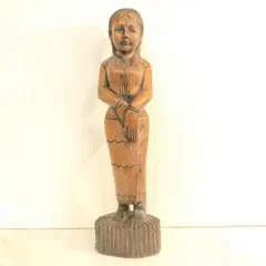 置物 木彫木像 高さ約84.5cm 工芸品 オブジェ インテリア　インディアン 楽天市場】弁財天 木彫り彫刻 弁天様 木彫 玄関 置物 置き物 オブジェ