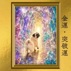 【人気・再出品】パグ 金運 開運アート クリスタル 風水 スピリチュアル