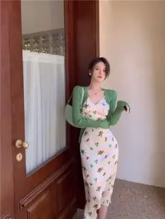 ワンピース 花柄 夏 オフショルダー レディース ゆるかわ ロング 新作 韓国