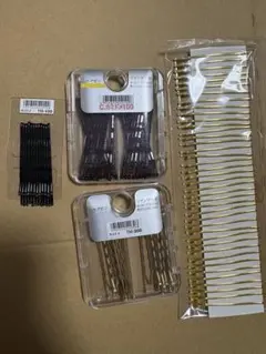 ヘアピンセット 黒　金