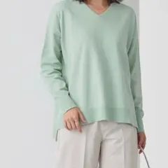 Pierrot 　ニット レディース コットン 綿混 洗える 機能性 通年OK